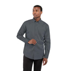 Wilshire Long Sleeve Twill Work Shirt for Men Embroidery - Grey Storm - Front On Model