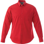 Wilshire Long Sleeve Twill Work Shirt for Men Embroidery - Team Red - Front Flat