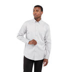 Wilshire Long Sleeve Twill Work Shirt for Men Embroidery - White - Front On Model
