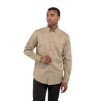 Wilshire Long Sleeve Twill Work Shirt for Men Transfer - Desert Khaki - Front On Model