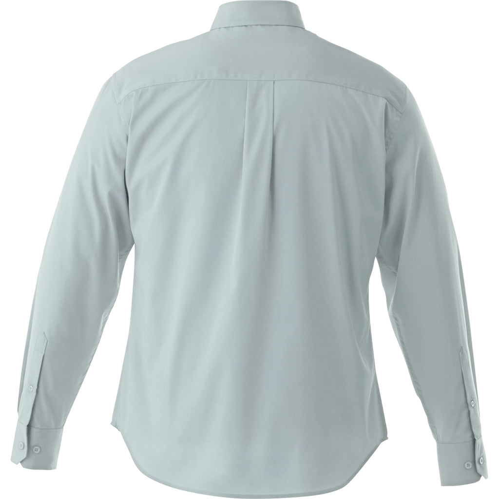 Wilshire Long Sleeve Twill Work Shirt for Men Transfer - Grey - Back Flat