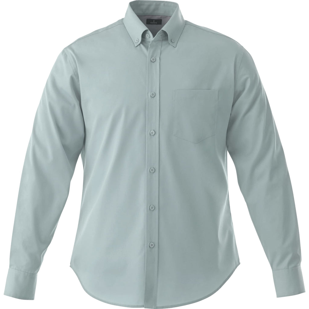 Wilshire Long Sleeve Twill Work Shirt for Men Transfer - Grey - Front Flat