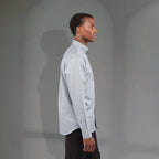Wilshire Long Sleeve Twill Work Shirt for Men Transfer - Grey - Right Side On Model