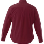 Wilshire Long Sleeve Twill Work Shirt for Men Transfer - Maroon - Back Flat