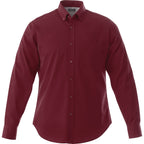 Wilshire Long Sleeve Twill Work Shirt for Men Transfer - Maroon - Front Flat