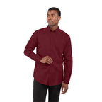 Wilshire Long Sleeve Twill Work Shirt for Men Transfer - Maroon - Front On Model