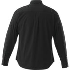Wilshire Long Sleeve Twill Work Shirt for Tall Men Embroidery - Black - Back Flat