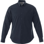 Wilshire Long Sleeve Twill Work Shirt for Tall Men Embroidery - Navy - Front Flat