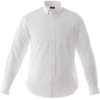 Wilshire Long Sleeve Twill Work Shirt for Tall Men Embroidery - White - Front Flat