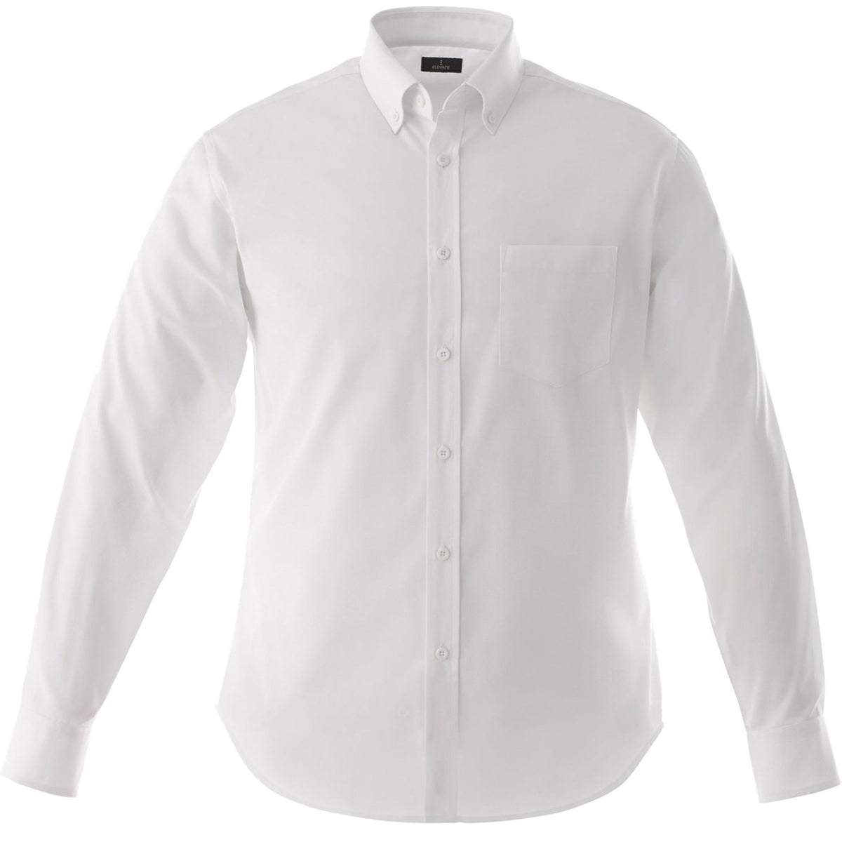 Wilshire Long Sleeve Twill Work Shirt for Tall Men Embroidery - White - Front Flat