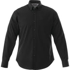 Wilshire Long Sleeve Twill Work Shirt for Tall Men Transfer - Black - Front Flat
