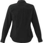 Wilshire Long Sleeve Twill Work Shirt for Women Embroidery - Black - Back Flat