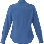 Wilshire Long Sleeve Twill Work Shirt for Women Embroidery - Blue - Back Flat