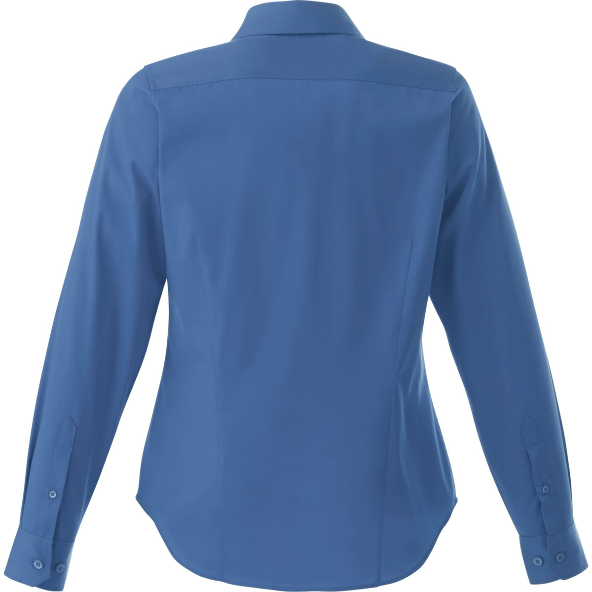 Wilshire Long Sleeve Twill Work Shirt for Women Embroidery - Blue - Back Flat