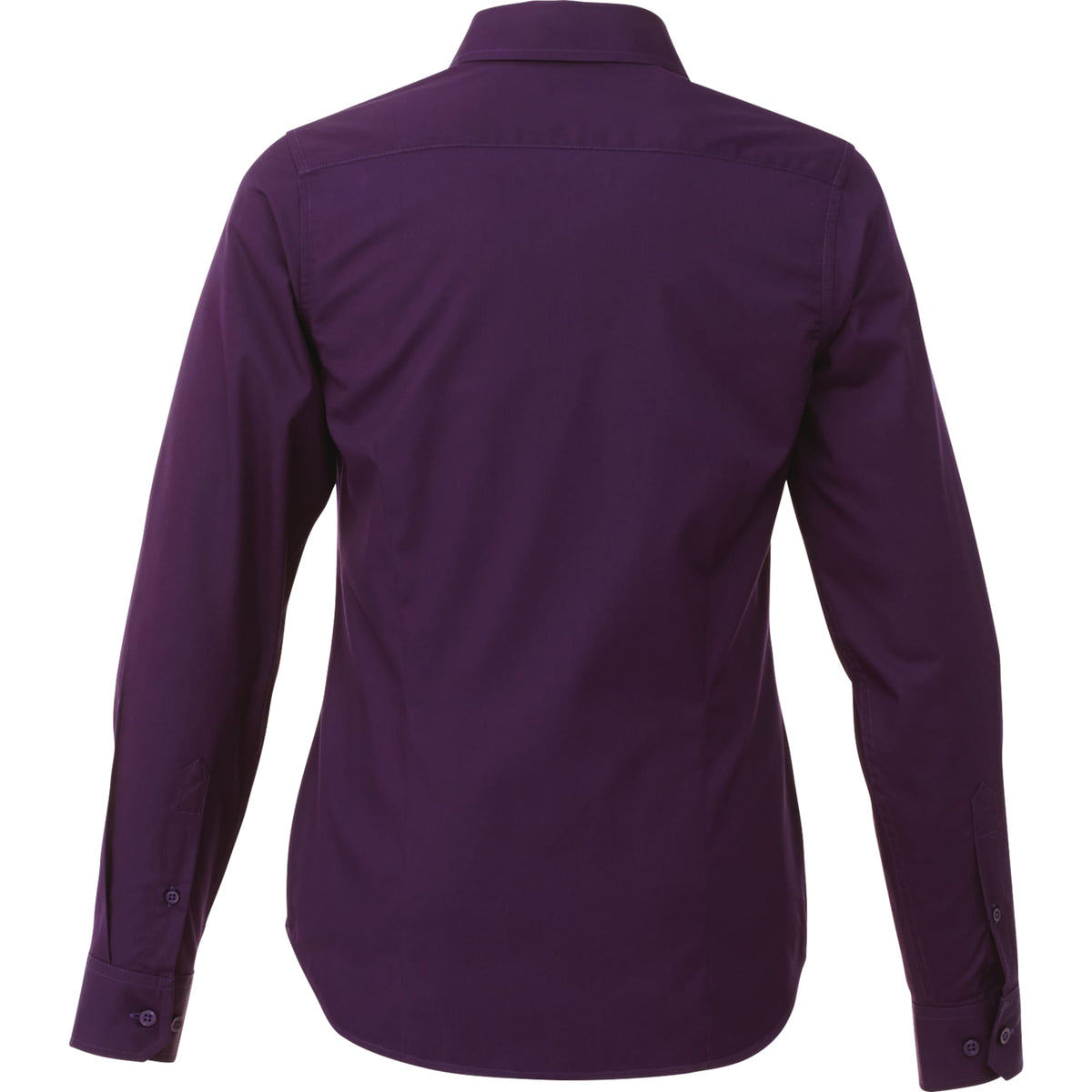 Wilshire Long Sleeve Twill Work Shirt for Women Embroidery - Dark Plum - Back Flat