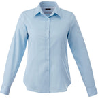 Wilshire Long Sleeve Twill Work Shirt for Women Embroidery - Frost Blue - Front Flat