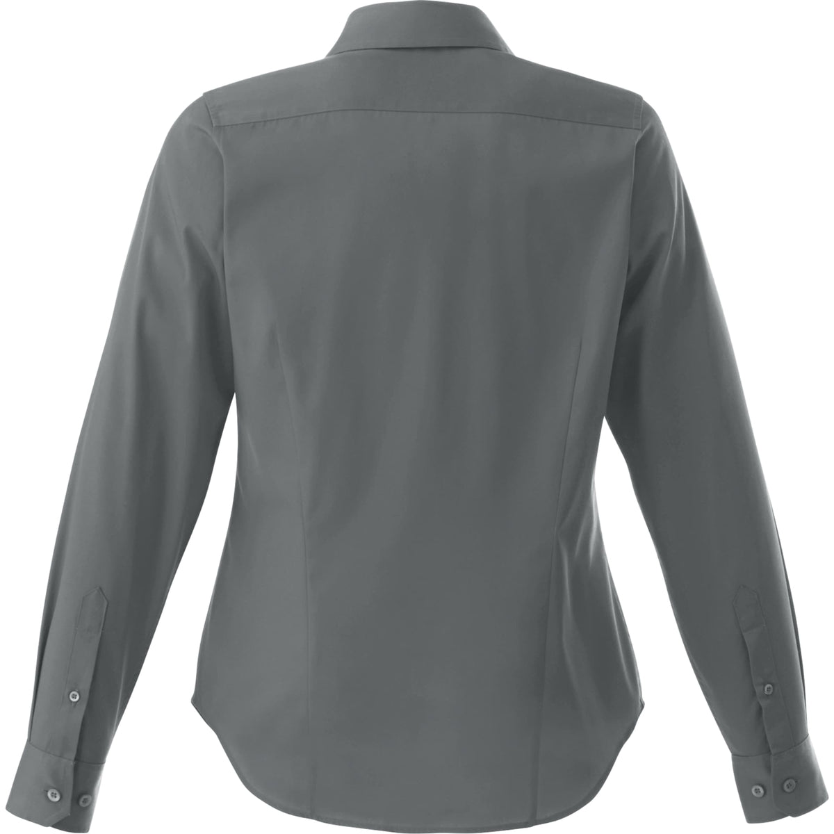 Wilshire Long Sleeve Twill Work Shirt for Women Embroidery - Grey Storm - Back Flat