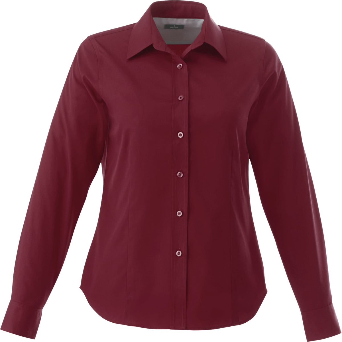 Wilshire Long Sleeve Twill Work Shirt for Women Embroidery - Maroon - Front Flat