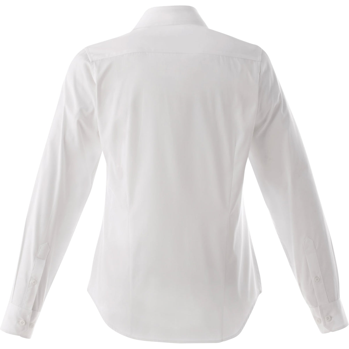 Wilshire Long Sleeve Twill Work Shirt for Women Embroidery - White - Back Flat