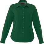 Wilshire Long Sleeve Twill Work Shirt for Women Transfer - Forest Green - Front Flat