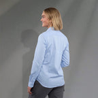Wilshire Long Sleeve Twill Work Shirt for Women Transfer - Frost Blue - Back On Model