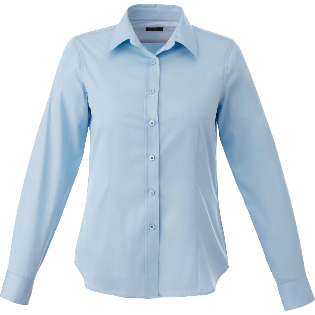 Wilshire Long Sleeve Twill Work Shirt for Women Transfer - Frost Blue - Front Flat