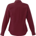 Wilshire Long Sleeve Twill Work Shirt for Women Transfer - Maroon - Back Flat