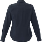Wilshire Long Sleeve Twill Work Shirt for Women Transfer - Navy - Back Flat
