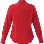 Wilshire Long Sleeve Twill Work Shirt for Women Transfer - Team Red - Back Flat
