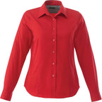 Wilshire Long Sleeve Twill Work Shirt for Women Transfer - Team Red - Front Flat