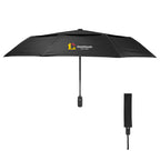 Wind Resistant Telescopic Umbrella, Recycled Canopy, 42 Inch Arc - Black - Colorbrite