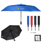 Wind Resistant Telescopic Umbrella, Recycled Canopy, 42 Inch Arc - Red