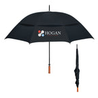 Windproof Vented Umbrella, 68 Inch Arc - Black - Colorbrite