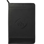 Windsor Junior Zippered Padfolio, Pebble Grain - Black - Front
