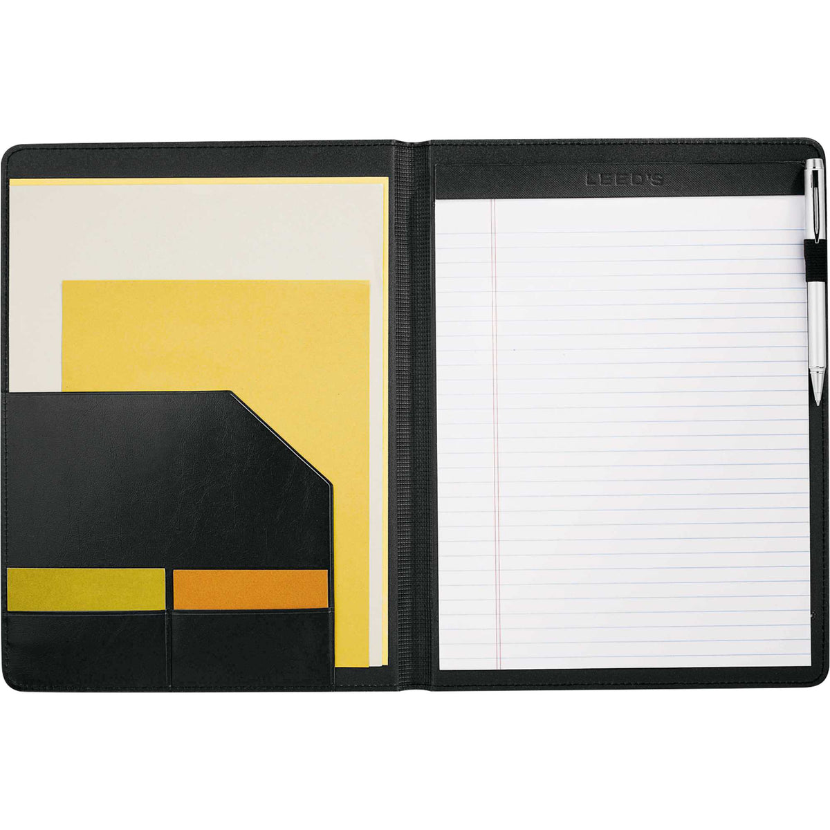 Windsor Pebble Grain Writing Pad Debossing - Black - Front 2