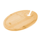 Wine and Dine Recessed Bamboo Tray with Glass Holder - Angle