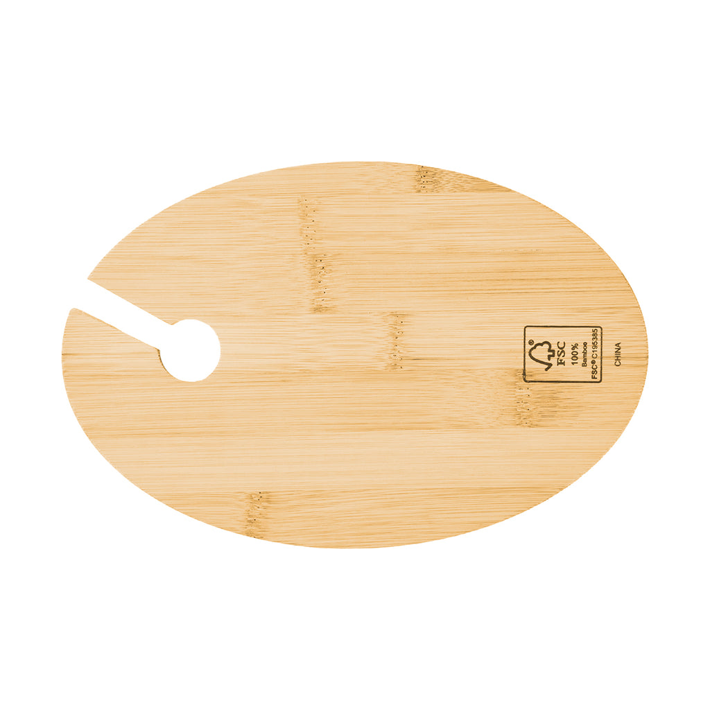 Wine and Dine Recessed Bamboo Tray with Glass Holder - Back