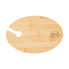Wine and Dine Recessed Bamboo Tray with Glass Holder - Back