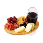 Wine and Dine Recessed Bamboo Tray with Glass Holder - Inuse