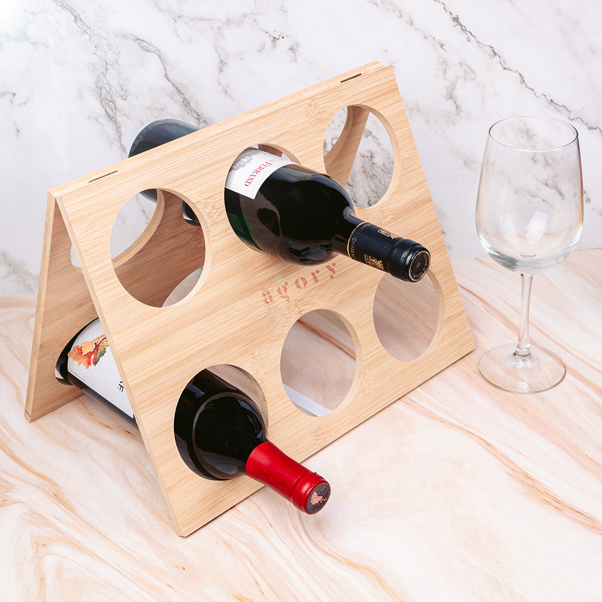 Wine Rack in Bamboo - Natural - Lifestyle_Laser