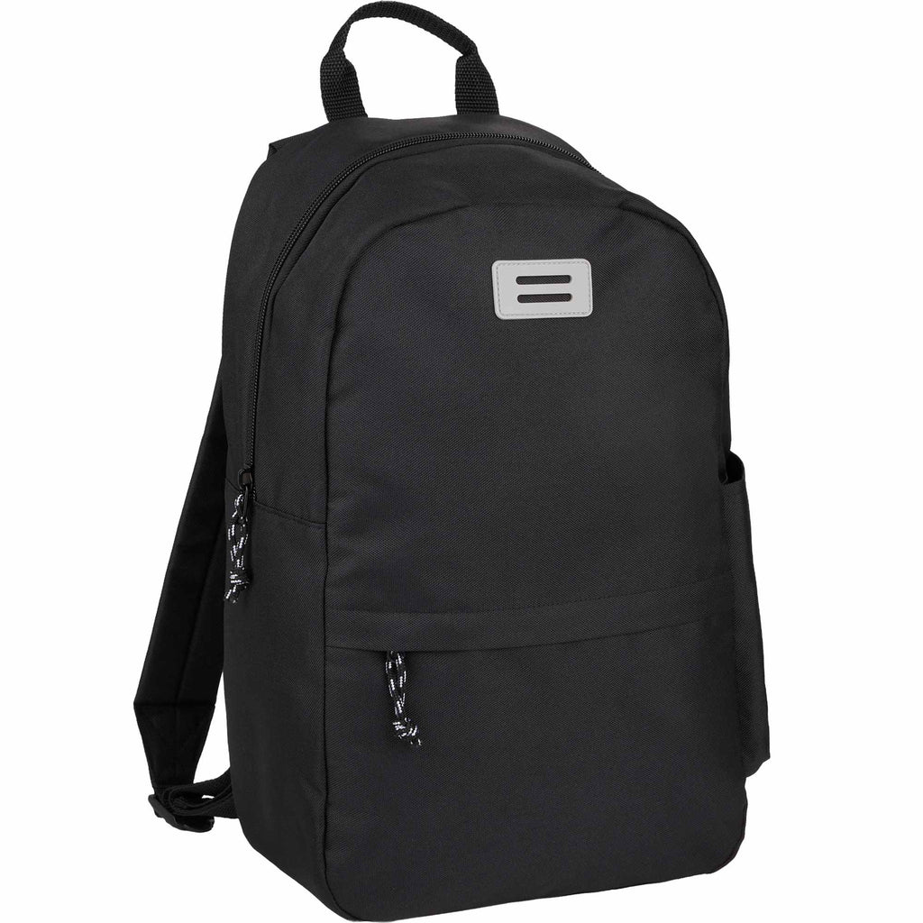 Wink Recycled Laptop Backpack, 15 Inch Embroidery - Black - Right Angle