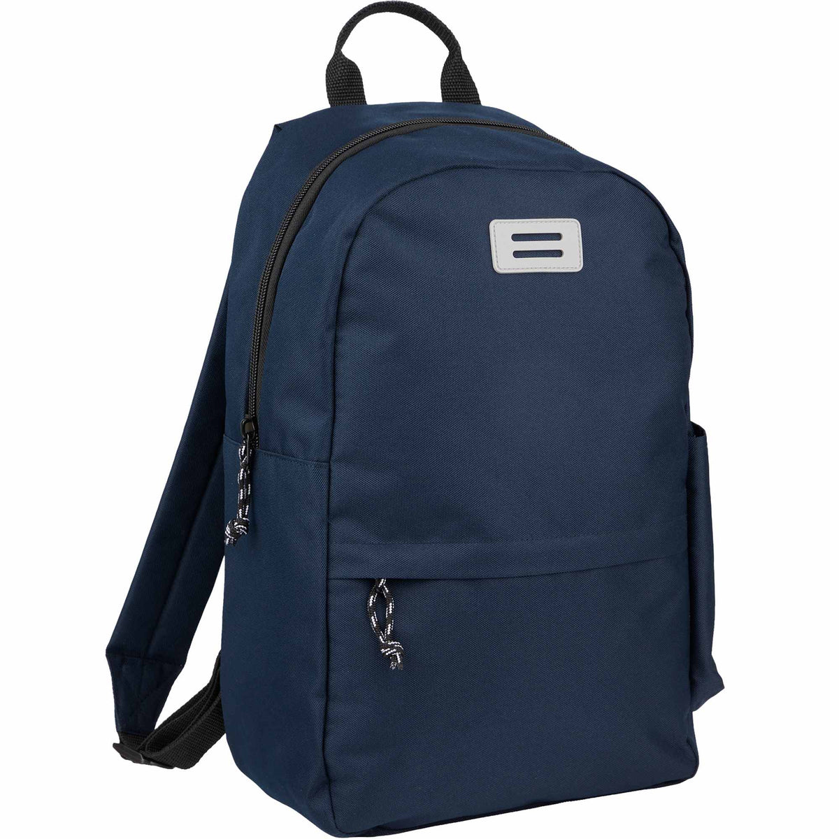Wink Recycled Laptop Backpack, 15 Inch Embroidery - Navy - Right Angle