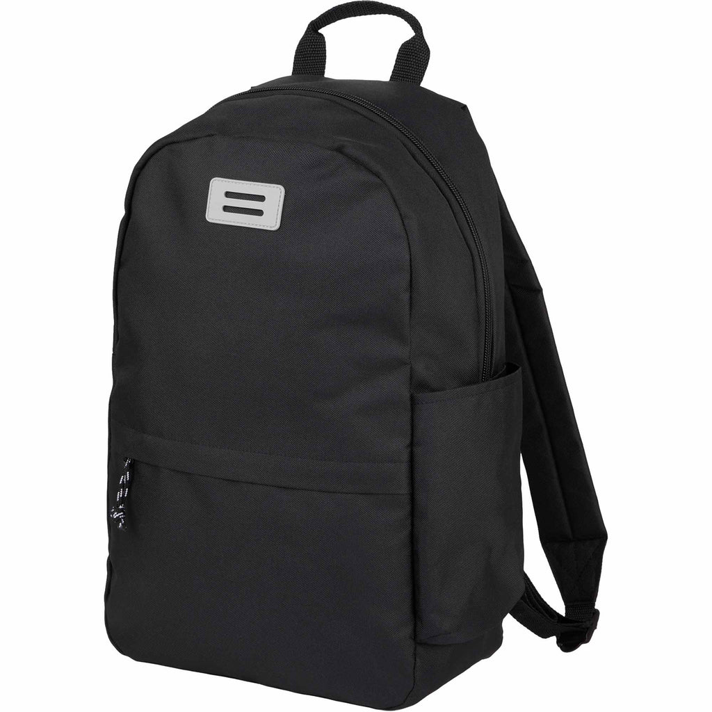 Wink Recycled Laptop Backpack, 15 Inch Full Color - Black - Left Angle
