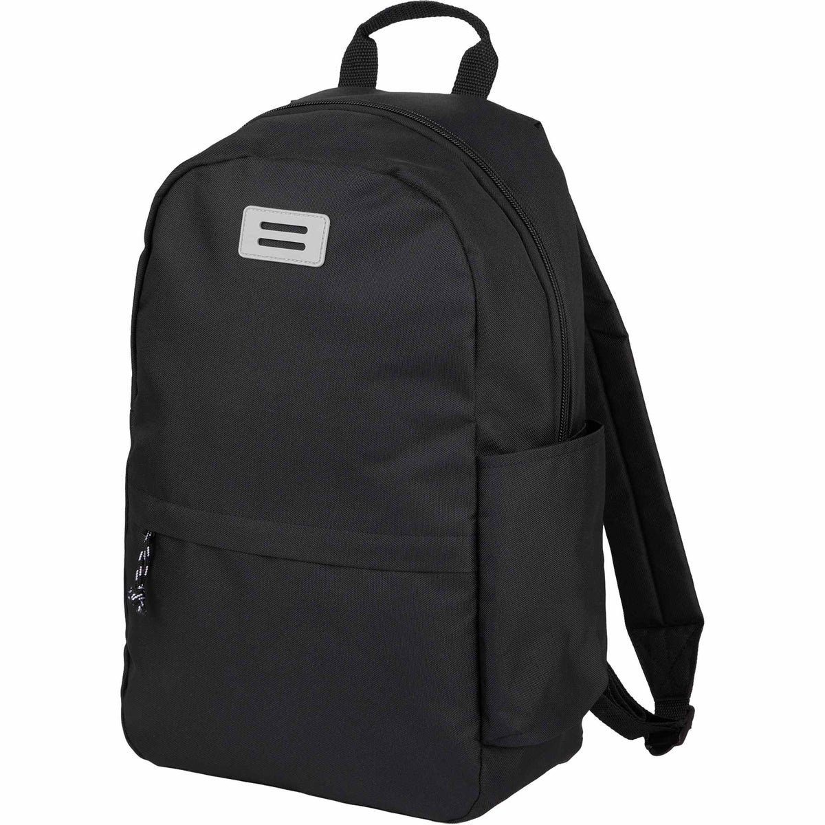 Wink Recycled Laptop Backpack, 15 Inch Full Color - Black - Left Angle