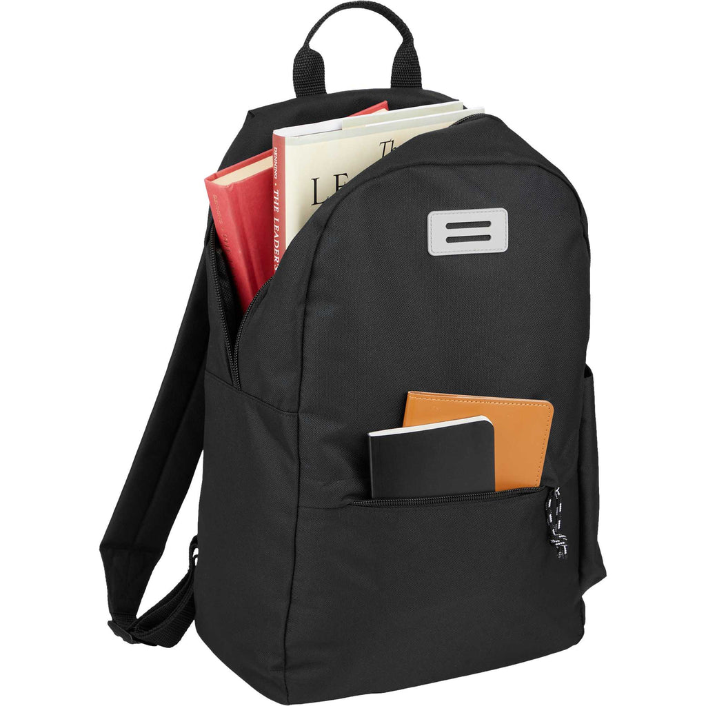 Wink Recycled Laptop Backpack, 15 Inch Full Color - Black - Propped