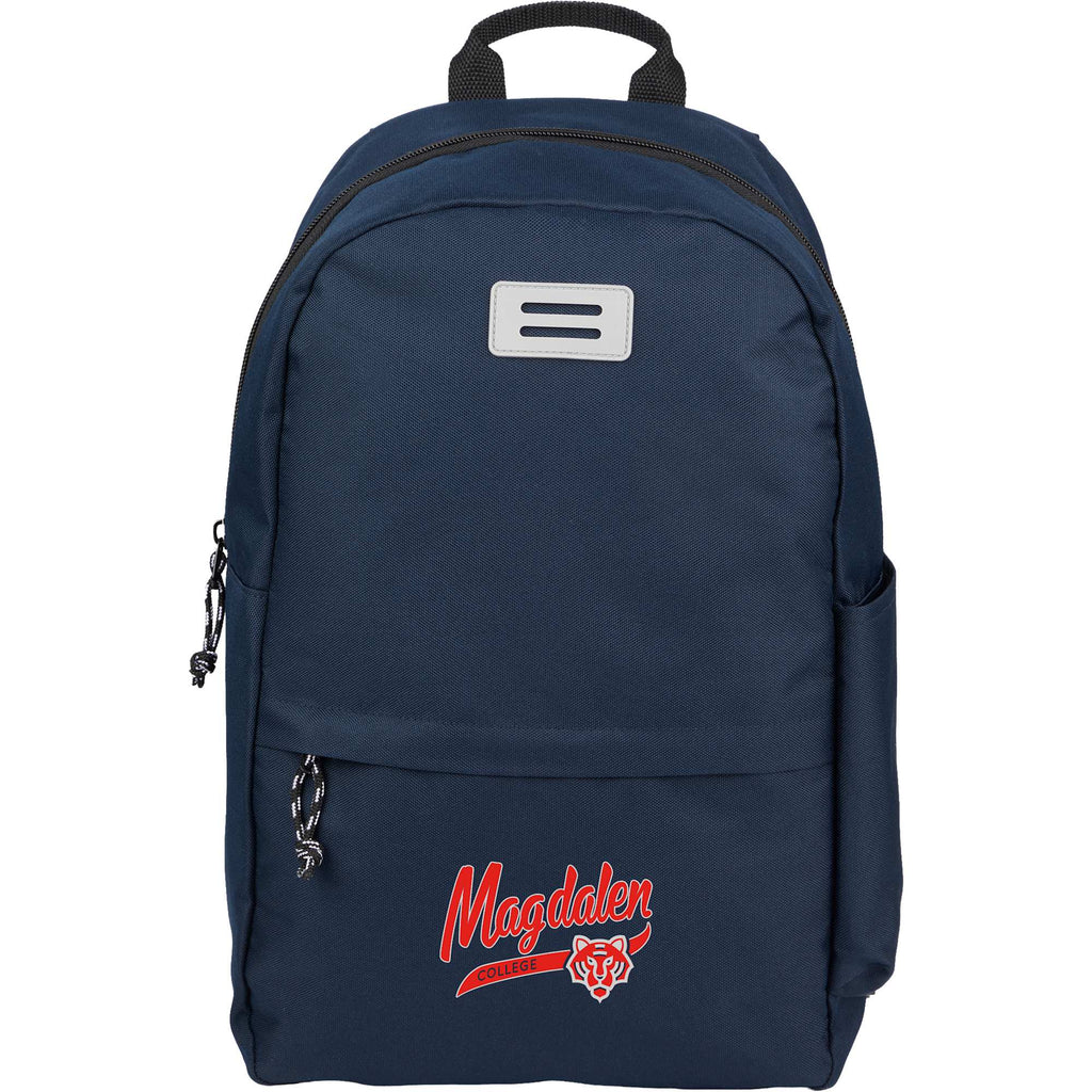 Wink Recycled Laptop Backpack, 15 Inch Full Color - Navy - Front