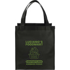 Wipe-Clean Grocery Tote, Laminated Inside and Out - Black - Front