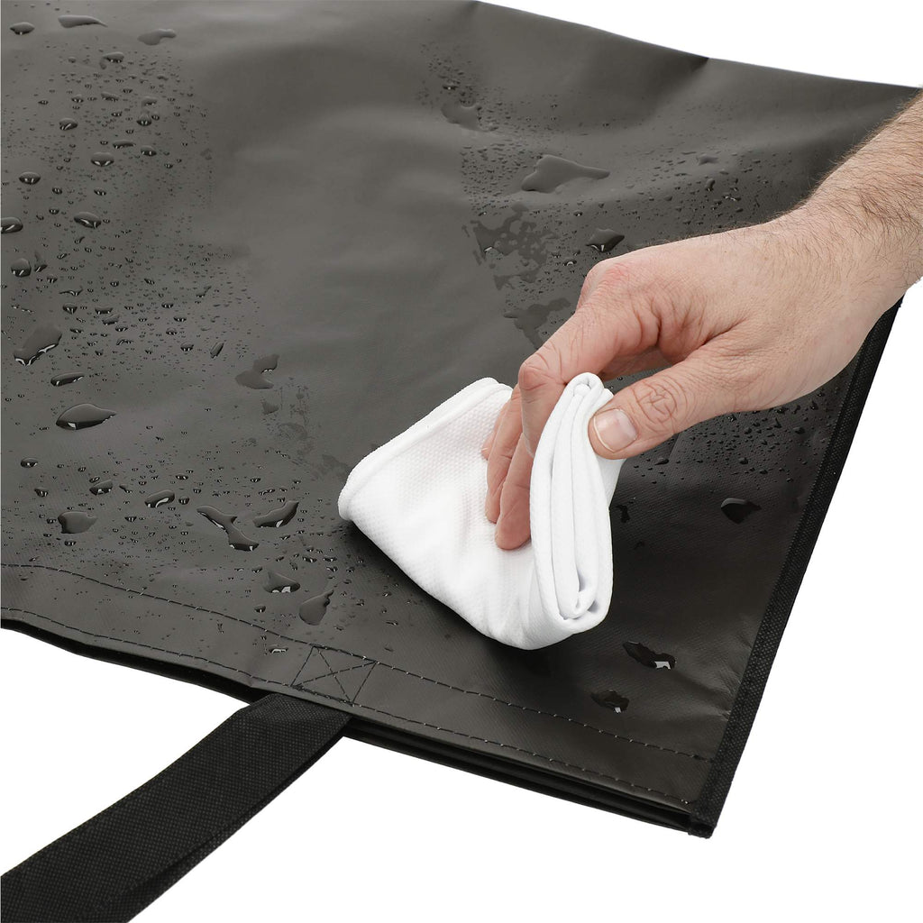 Wipe-Clean Grocery Tote, Laminated Inside and Out - Black - Wipeable