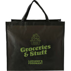 Wipe-Clean Jumbo Tote, Laminated Inside and Out - Black - Front