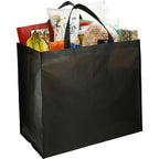Wipe-Clean Jumbo Tote, Laminated Inside and Out - Black - Propped 2